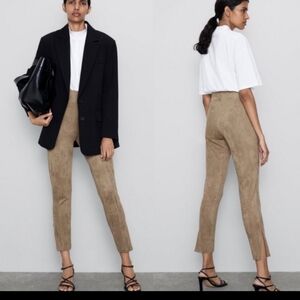 Zara faux suede leggings